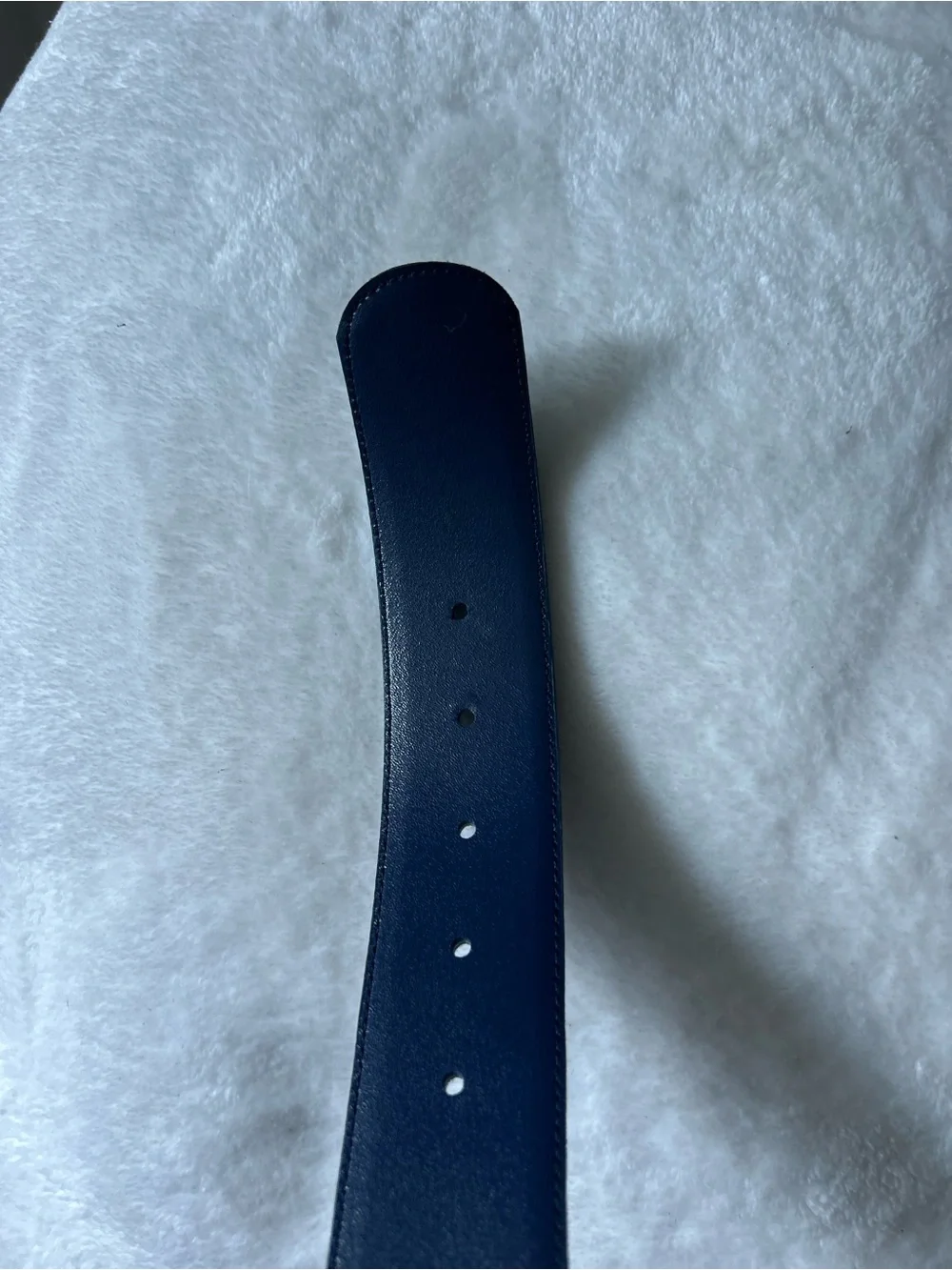 Vintage 80’s/90’s Toledano Genuine Leather Blue Suede Belt Gold Tone Buckle L